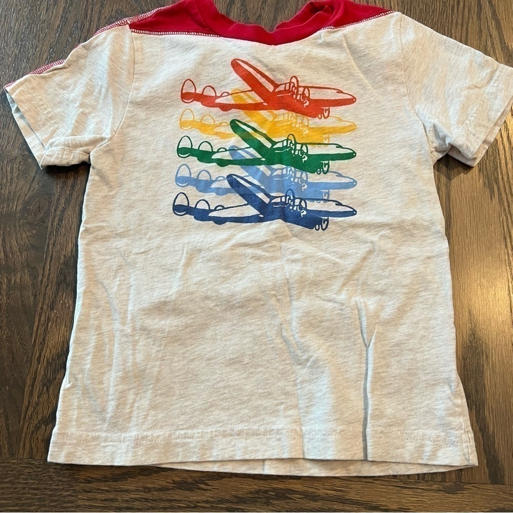 Kids Hanna Andersson plane jet short sleeve all cotton tee shirt size 100 or 4